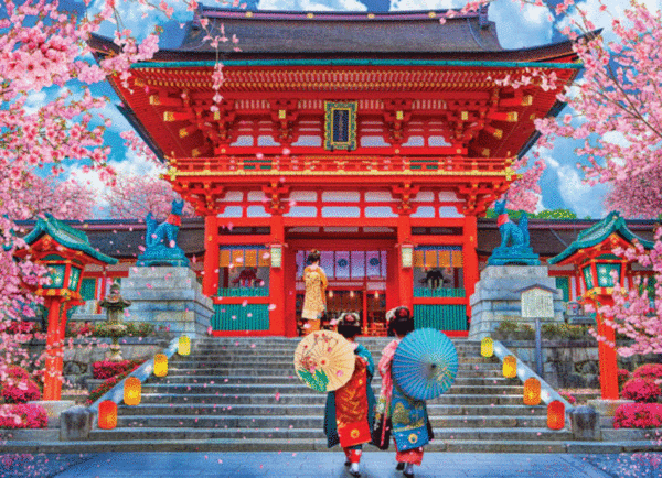 puzzle rompecabezas 1000 piezas eurographics sakura en primavera japon