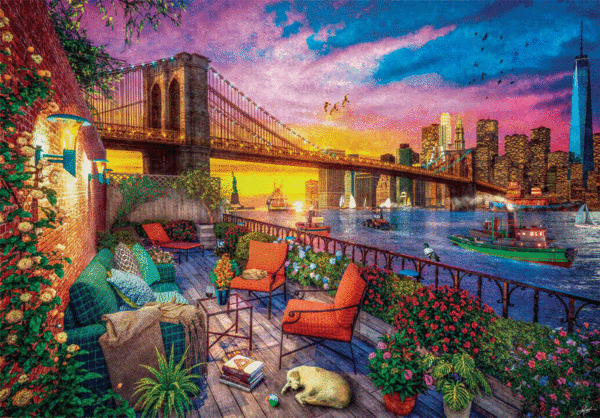 puzzle rompecabezas clementoni 3000 piezas mahattan atardecer en el balcon new york