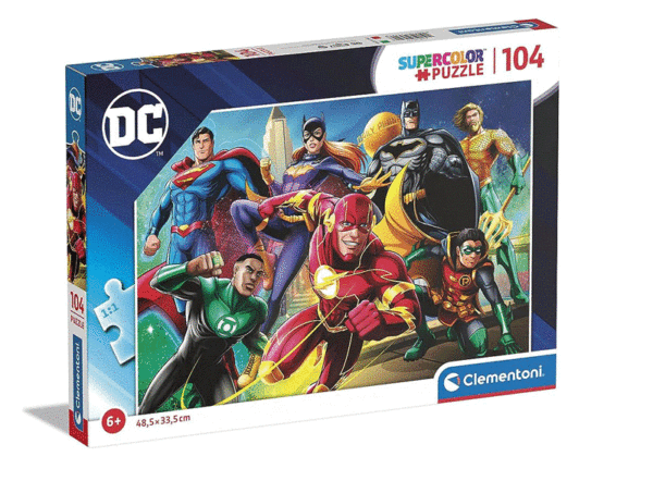 rompecabezas104 piezas clementoni niños infantil dc comics