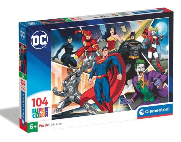 puzzle rompecabezas104 piezas clementoni niños infantil dc comics