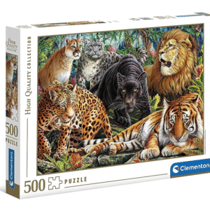 puzzle rompecabezas 500 piezas clementoni felinos salvajes pantera tigre leon jaguar