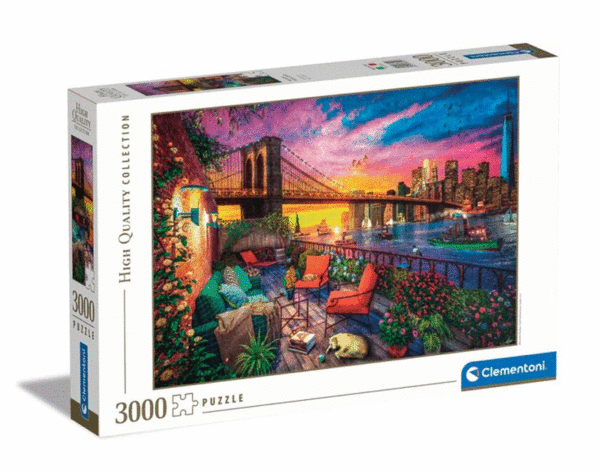 puzzle rompecabezas clementoni 3000 piezas mahattan atardecer en el balcon new york