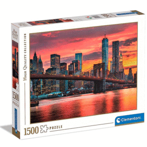 puzzle rompecabezas 1500 piezas clementoni new york al anochecer brooklin bridge