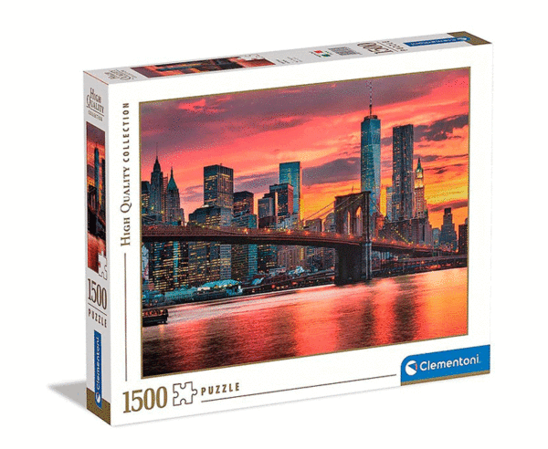 puzzle rompecabezas 1500 piezas clementoni new york al anochecer brooklin bridge