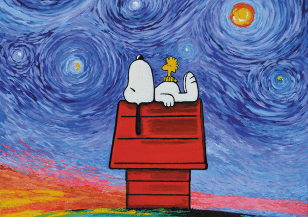 puzzle rompecabezas 1000 piezas photo puzzle snoopy la noche estrellada