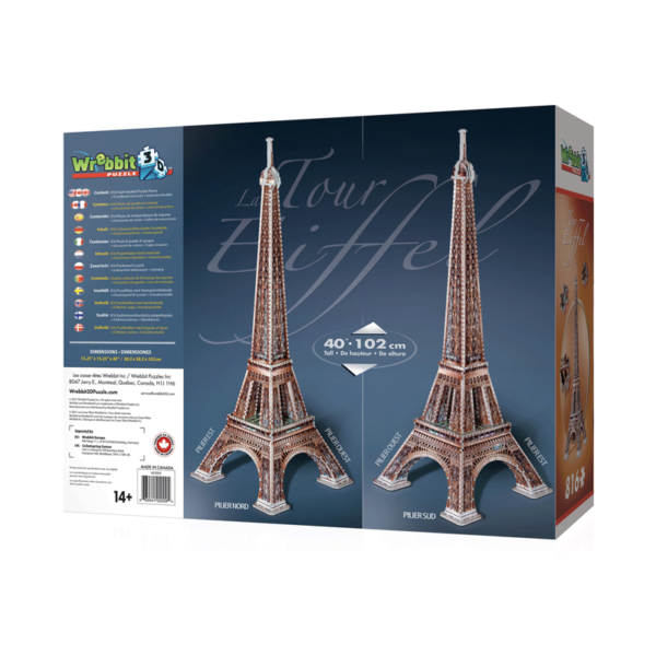 puzzle rompecabezas 3d wrebbit torre eiffel paris francia