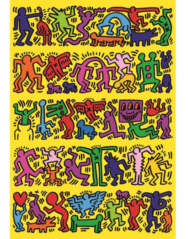 puzzle rompecabezas 1000 piezas clementoni arte cuadro pintura obra keith haring