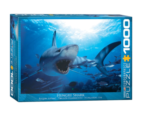 puzzle rompecabezas 1000 piezas eurographics paisaje tiburon hambriento agua mar azul