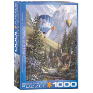 puzzle rompecabezas 500 piezas eurographics volando con aguilas globos aerostaticos montaña paisaje