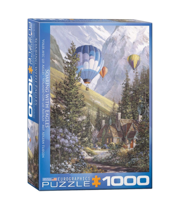 puzzle rompecabezas 500 piezas eurographics volando con aguilas globos aerostaticos montaña paisaje