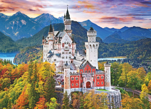 puzzle rompecabezas 1000 piezas paisaje castillo neuschwanstein alemania