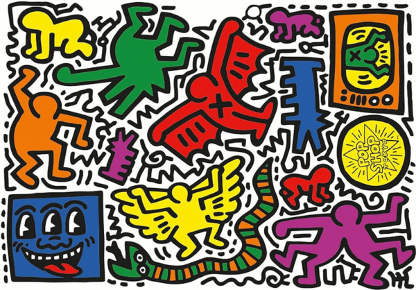 puzzle rompecabezas 1000 piezas clementoni arte cuadro pintura obra keith haring