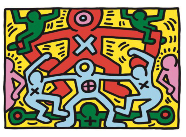 puzzle rompecabezas 1000 piezas clementoni arte cuadro pintura obra keith haring