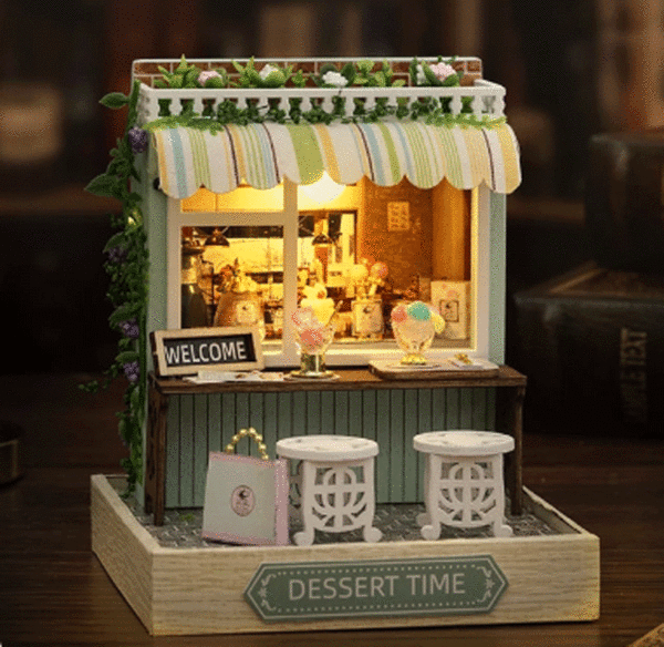 mini casita diy diorama armable tiempo de ocio cafe restaurante