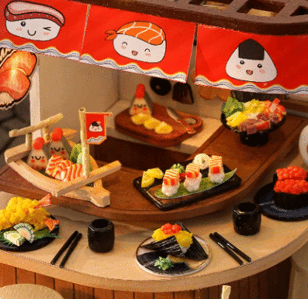 mini casita diy diorama armable de sushi