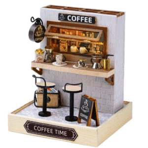 mini casita diy diorama armable de cafeteria