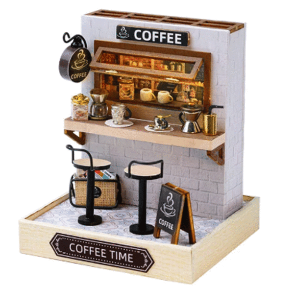 mini casita diy diorama armable de cafeteria