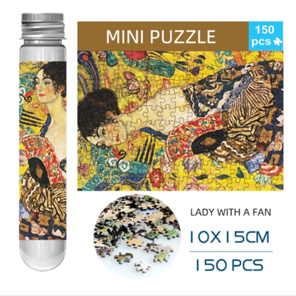 Mini puzzle rompecabezas 150 piezas lady with a fan gustav klimt