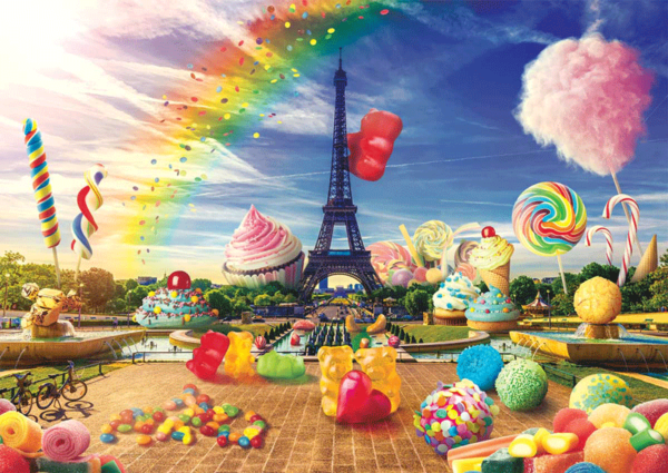 puzzle rompecabezas 1000 piezas trefl funny cities sweet paris dulce gomitas francia torre eiffel