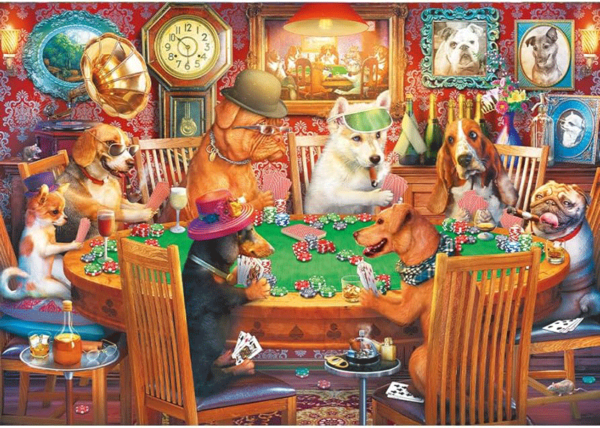 puzzle rompecabezas 1011 piezas trefl noche de juegos game night perros poker cartas