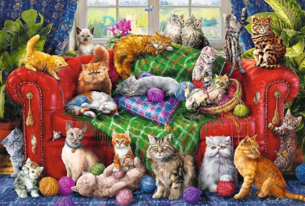 puzzle rompecabezas 1500 piezas trefl gatitos en el sofa kittens