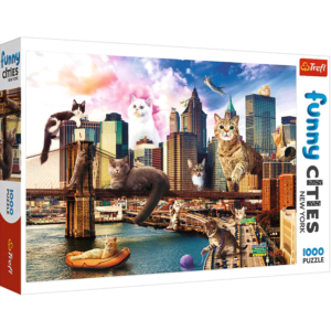 puzzle rompecabezas 1000 piezas trefl funny cities gatos en nueva york new york manhattan