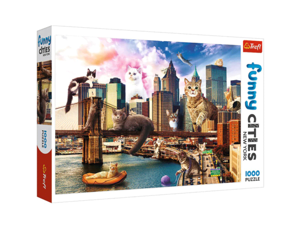 puzzle rompecabezas 1000 piezas trefl funny cities gatos en nueva york new york manhattan