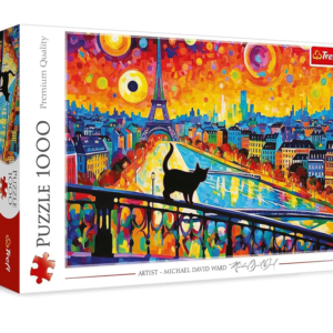 puzzle rompecabezas 1000 piezas trefl gato en paris cat torre eiffel color