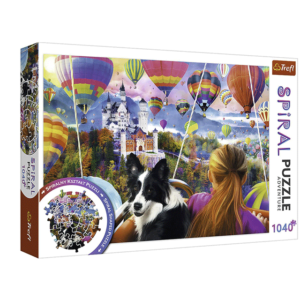 puzzle rompecabezas 1040 piezas trefl spiral puzzle festival balloon globos perro border collie