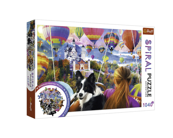 puzzle rompecabezas 1040 piezas trefl spiral puzzle festival balloon globos perro border collie