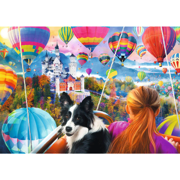 puzzle rompecabezas 1040 piezas trefl spiral puzzle festival balloon globos perro border collie