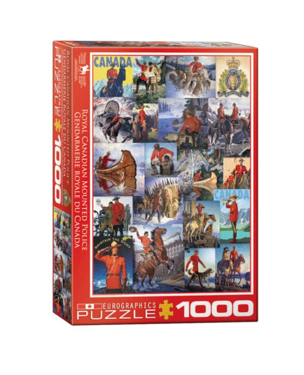 puzzle rompecabezas eurographics 1000 piezas rcmp policia canada collage vintage