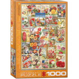 puzzle rompecabezas eurographics 1000 catalogo de seimillas de flores collage vintage