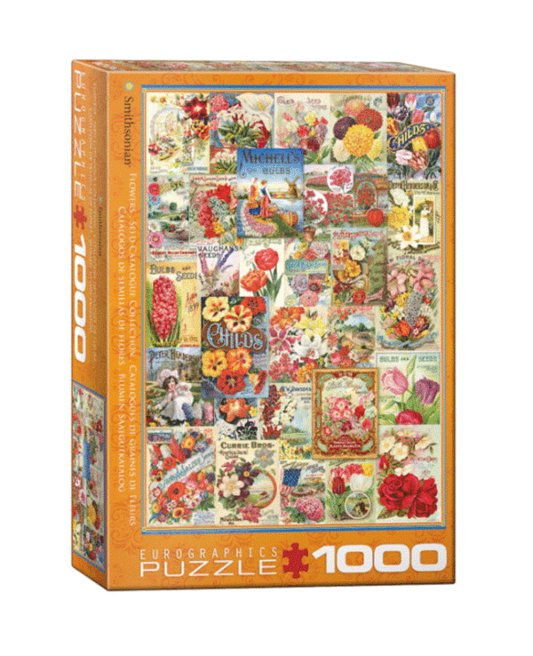 puzzle rompecabezas eurographics 1000 catalogo de seimillas de flores collage vintage