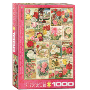 puzzle rompecabezas eurographics 1000 catalogo de seimillas de rosas collage vintage