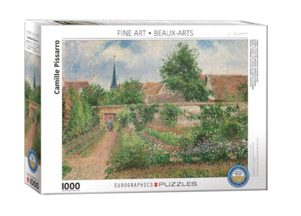 puzzle rompecabezas eurographics 1000 piezas Mañana Nublada En El Huerto Eragny, Camille Pissarro obra de arte pintura