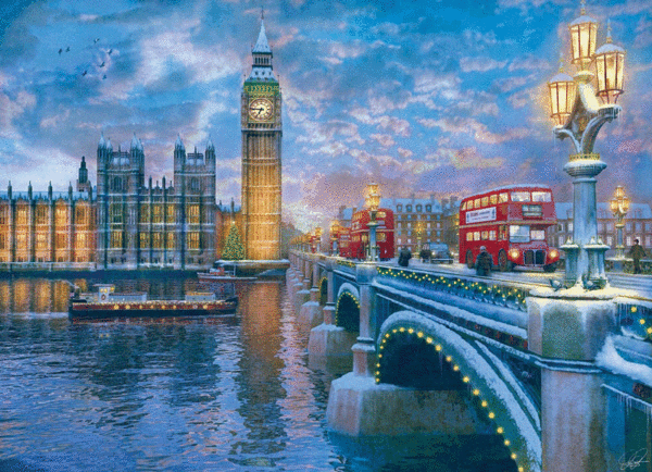 puzzle rompecabezas eurographics 1000 piezas navidad en londres invierno nieve inglaterra