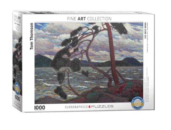 puzzle rompecabezas eurographics 1000 viento del oeste, Tom Thomson obra de arte pintura