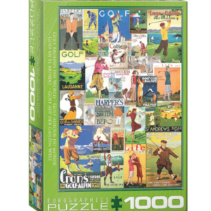 puzzle rompecabezas eurographics 1000 golf en el mundo vintage collage