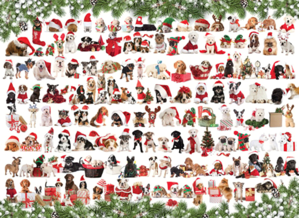 puzzle rompecabezas eurographics 1000 perros navideños navidad