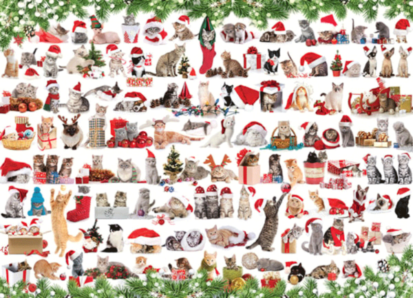 puzzle rompecabezas eurographics 1000 gatos navideños navidad