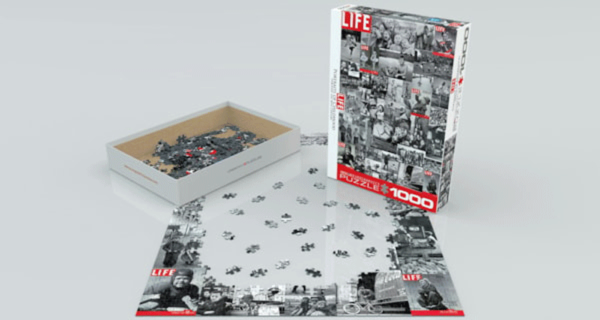 puzzle rompecabezas eurographics 1000 revista life fotografias clasicas infancia blanco y negro collage vintage