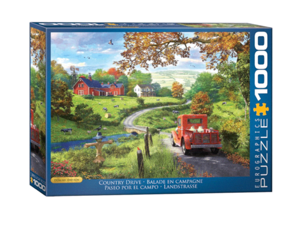 puzzle rompecabezas eurographics 1000 paseo por el campo paisaje camioneta