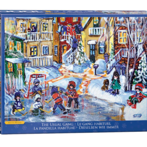 puzzle rompecabezas eurographics 1000 piezas la pandillade lo habitual niños nieve paisaje navidad