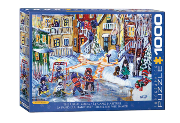 puzzle rompecabezas eurographics 1000 piezas la pandillade lo habitual niños nieve paisaje navidad