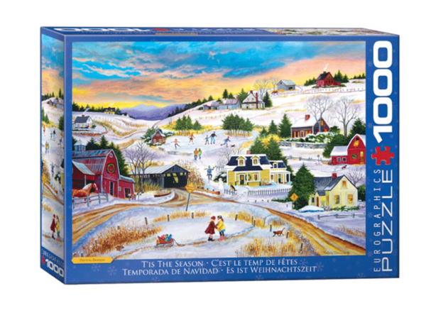 puzzle rompecabezas eurographics 1000 piezas temporada de navidad niños nieve paisaje navidad