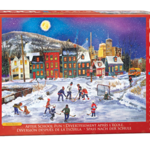 puzzle rompecabezas eurographics 1000 piezas diversion despues de la escuela niños nieve paisaje navidad