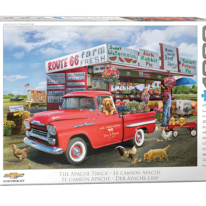 puzzle rompecabezas eurographics 1000 piezas el camion apache camioneta perro bencinera paisaje