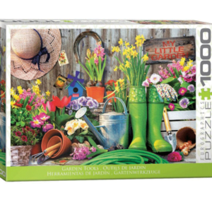 puzzle rompecabezas eurographics 1000 piezas herramientas de jardin flores