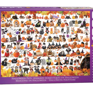 puzzle rompecabezas eurographics 1000 piezas mascotas en halloween gatos perros noche de brujas disfraz